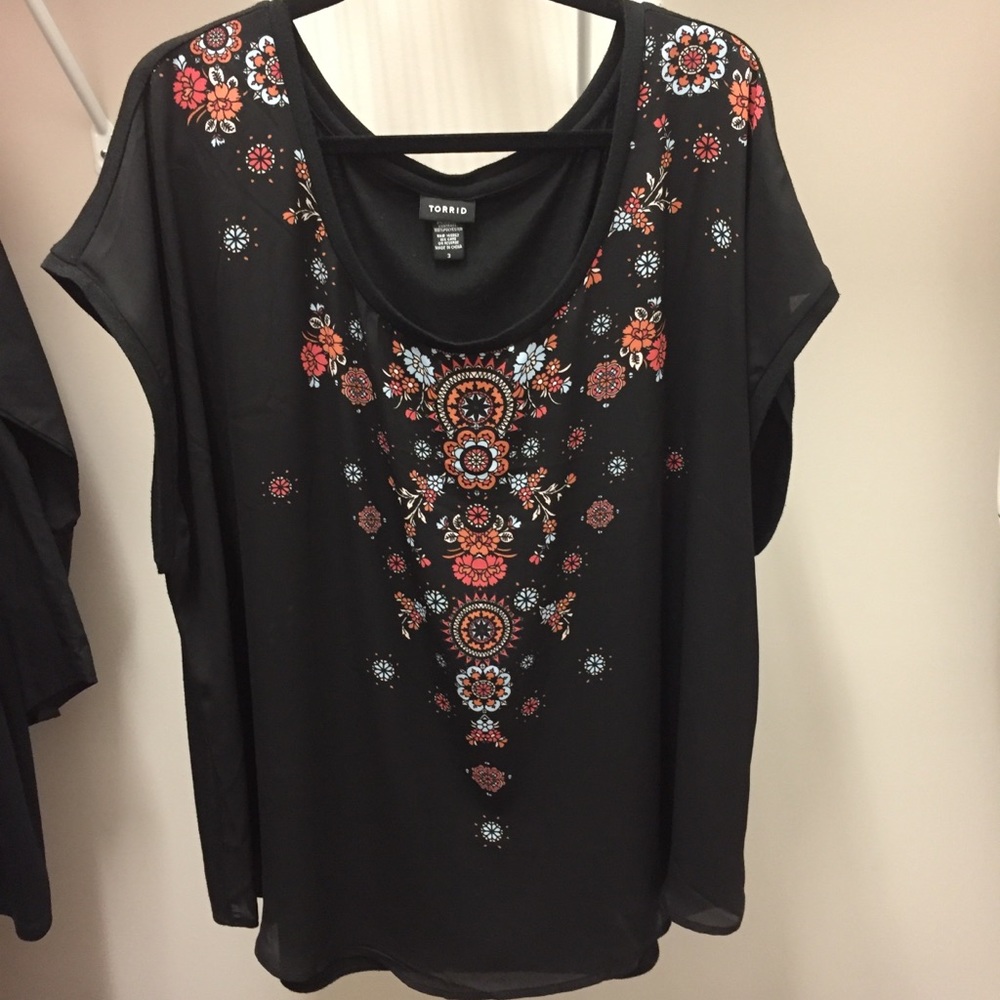 Torrid chiffon front blouse